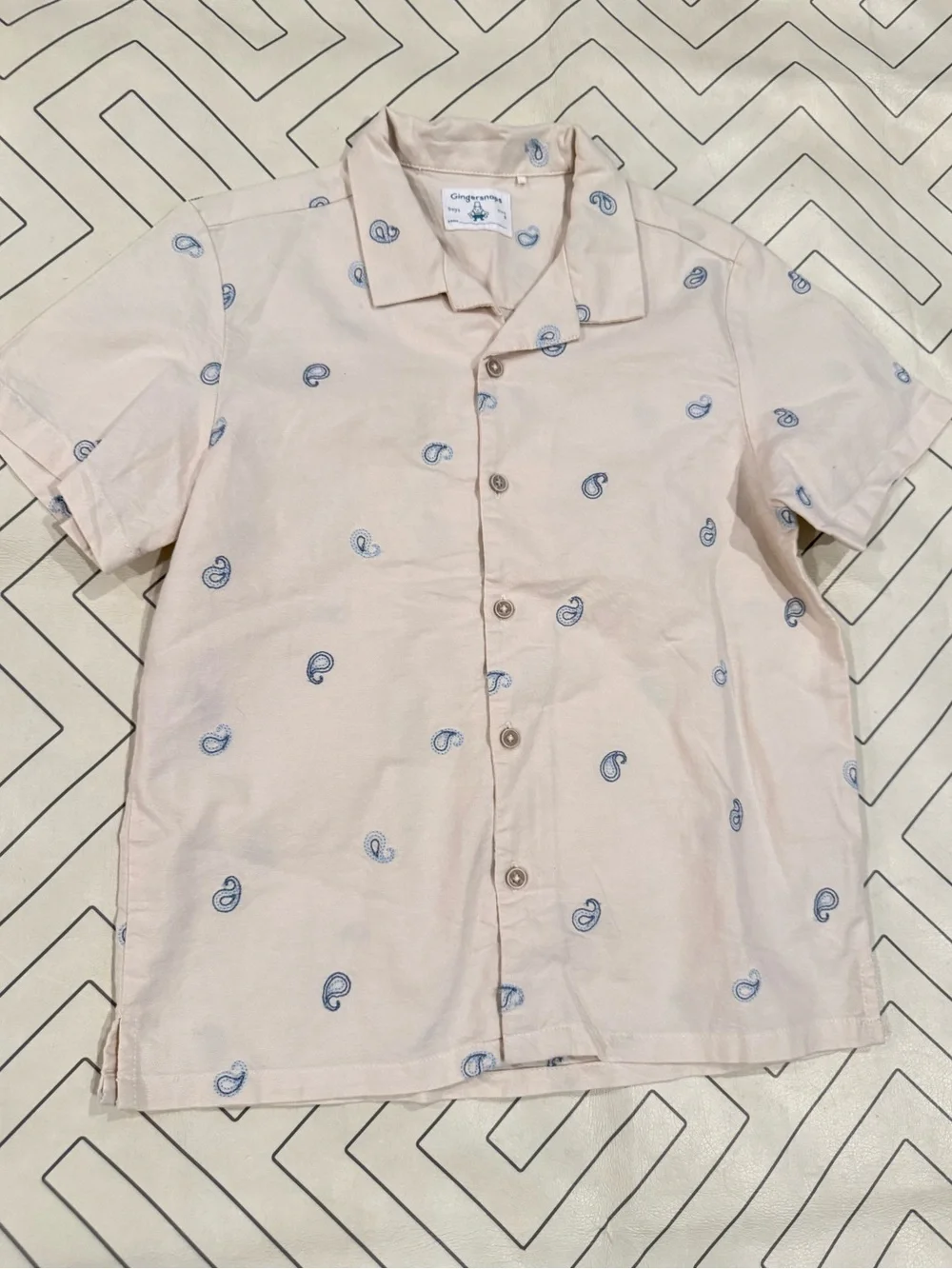 Gingersnaps Cream Short Sleeve Button Down